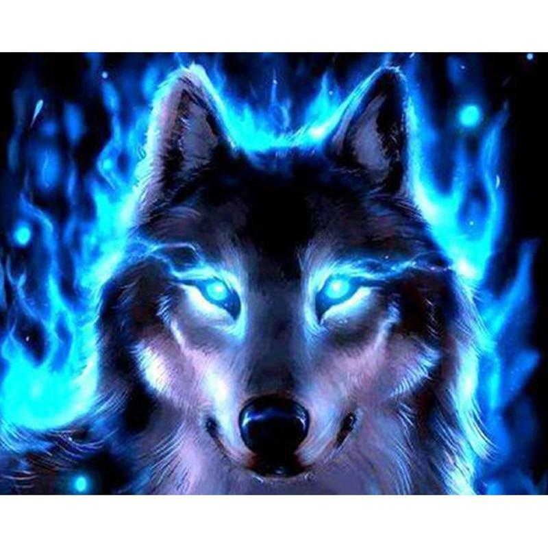 Wolf diamond painting