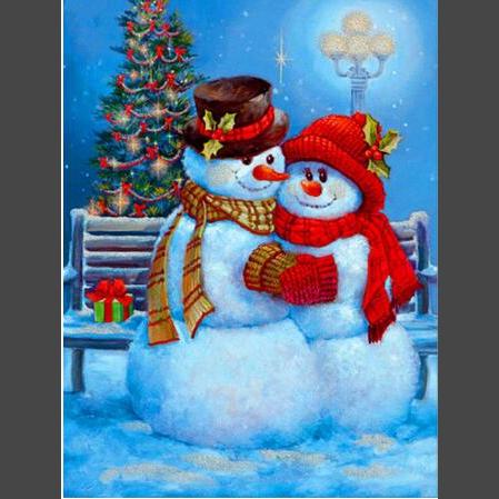 Snowman diamond painting